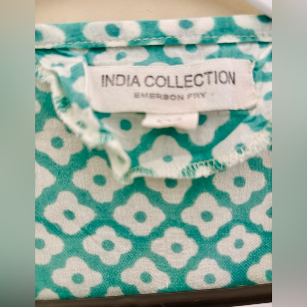 Emerson Fry India Collection DAUGHTERS CAFTAN - DARK GREEN ORGANIC One Size - Picture 12 of 16